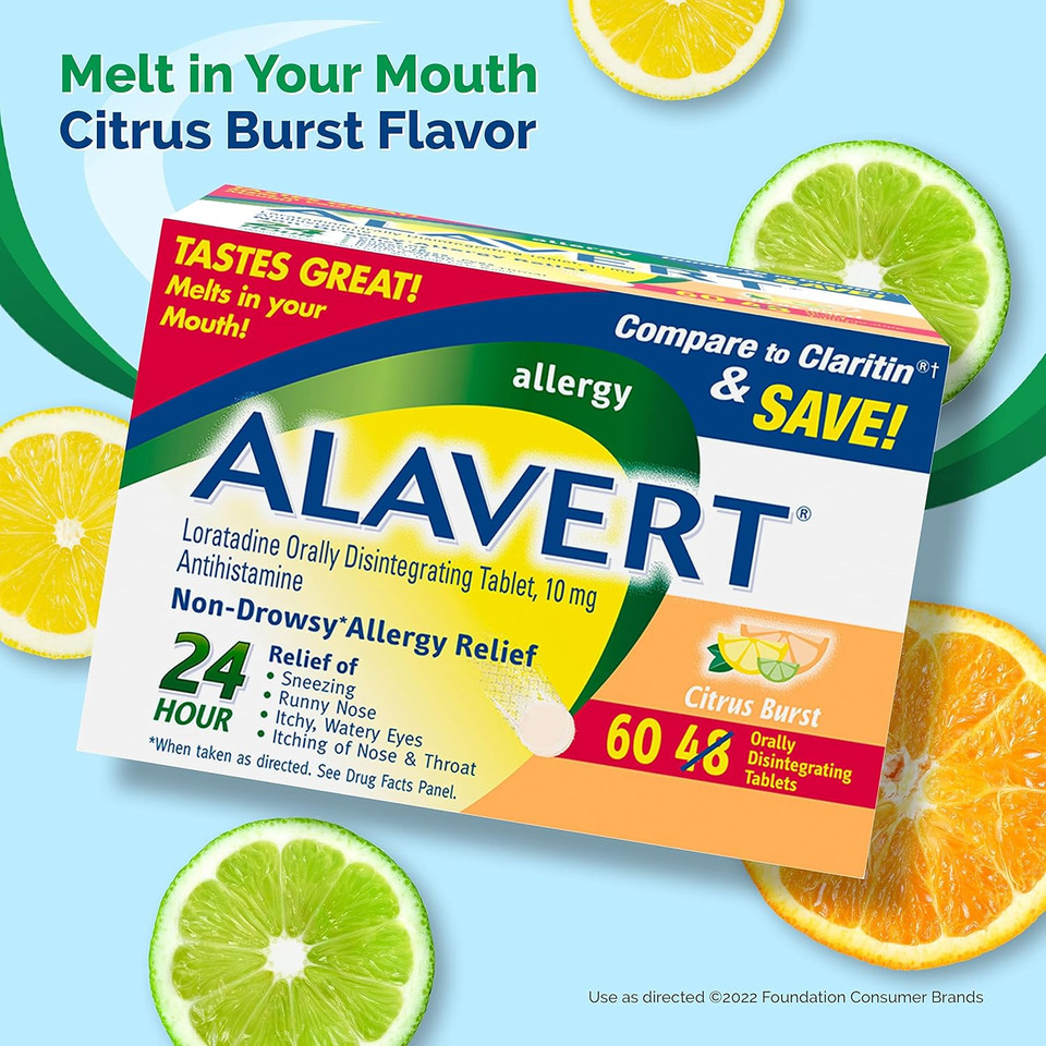 Alavert Allergy 24 Hour 60 Count And Ayr Saline Nasal Gel 0.5 Ounce Allergy Relief Bundle