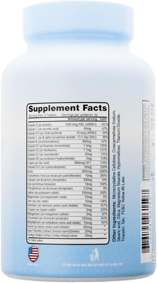 Alfa Vitamins Multi Complex Senior Multivitamin For Men 50 Plus, Supports Energy Production, Magnesium For Bone & Prostate Health, Supplement For Overall Well-Being, Natural Formula, 100 Tablets