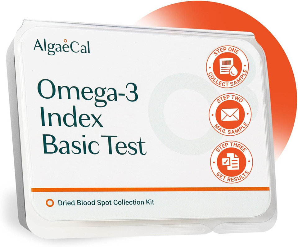 Algaecal Omega 3 Finger Test Kit  Easy Home Test Kit With Pre-Paid Return Envelope, Quick & Hassle-Free Certified Lab-Verified Results For Accurate Omega-3 Levels, Made In Usa