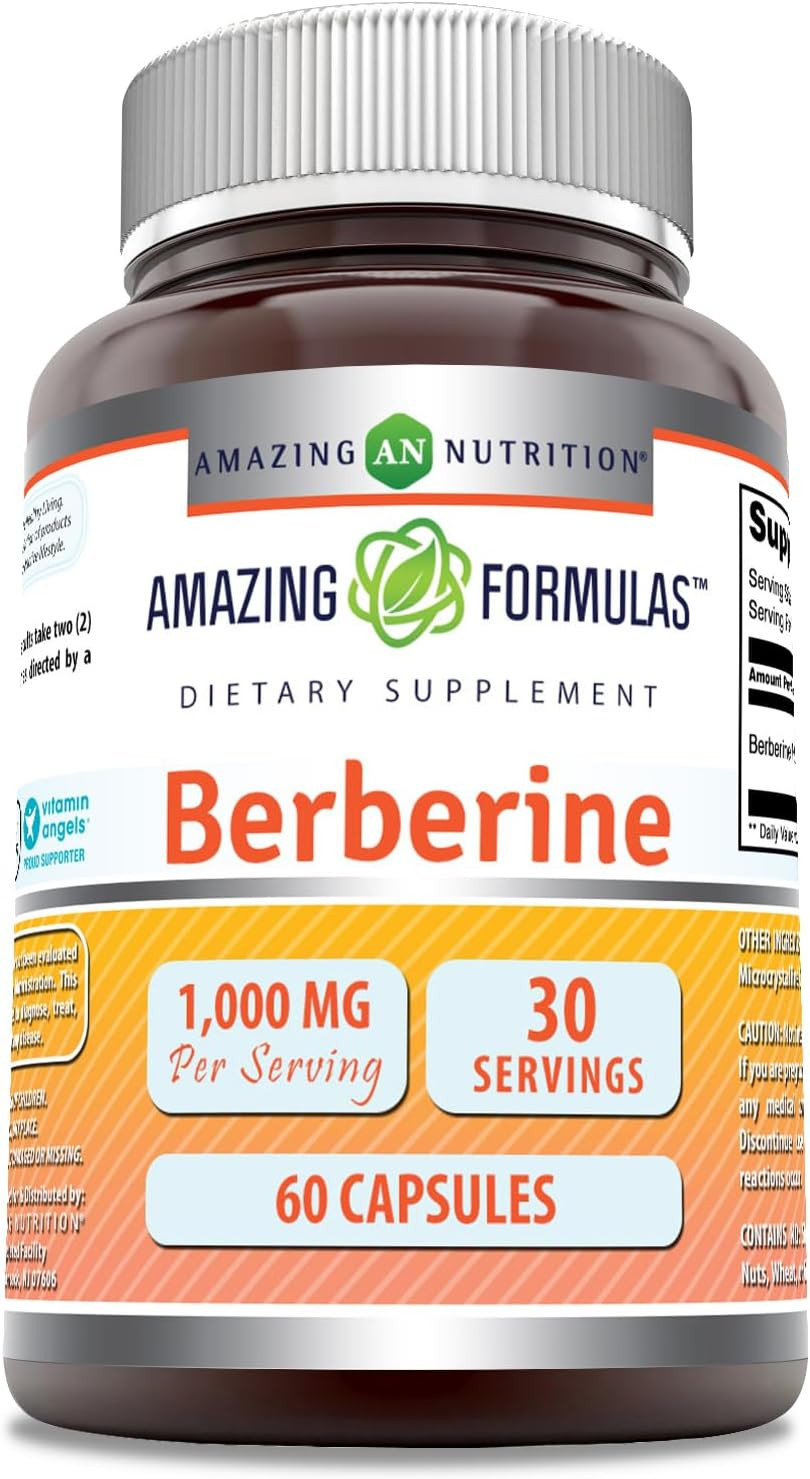 Amazing Formulas Berberine 1000Mg Per Serving Capsules Supplement | Non Gmo | Gluten Free | Made In Usa (360 Count)