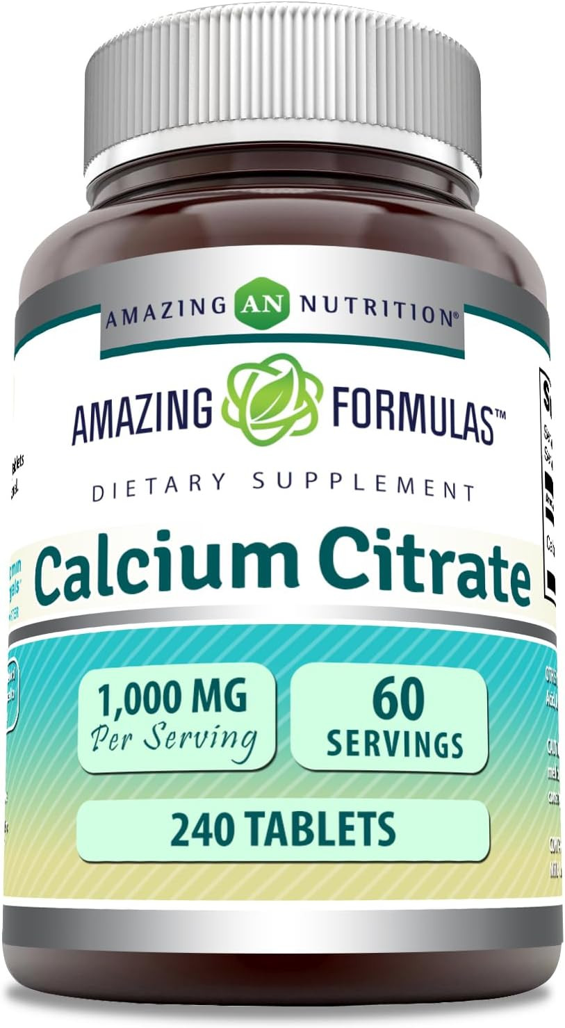 Amazing Formulas Calcium Citrate 1000 Mg | Tablets | Supplement For Men & Women | Non-Gmo | Gluten Free | Made In Usa (1, 120 Count)