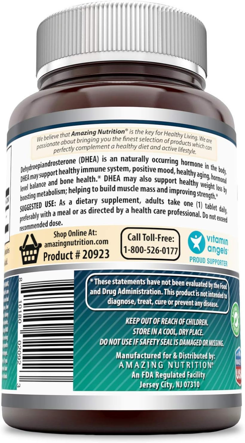 Amazing Formulas Dhea 100 Mg Per Serving 120 Tablets Supplement | Non-Gmo | Gluten Free | Made In Usa