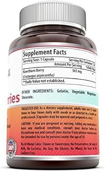 Amazing Formulas Hawthorn Berries Supplement | 565 Mg Per Serving | 120 Capsules | Non-Gmo | Gluten Free | Made In Usa
