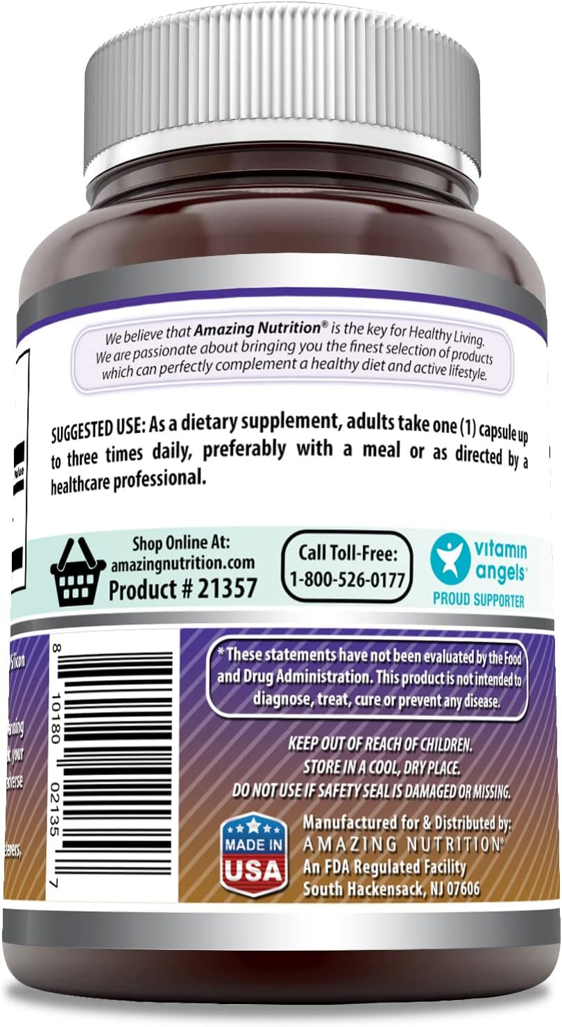 Amazing Formulas L-Arginine Supplement | 500 Mg Per Serving | Capsules | Amino Acid Supplement For Men & Women | Non-Gmo | Gluten Free | Made In Usa (120 Count)