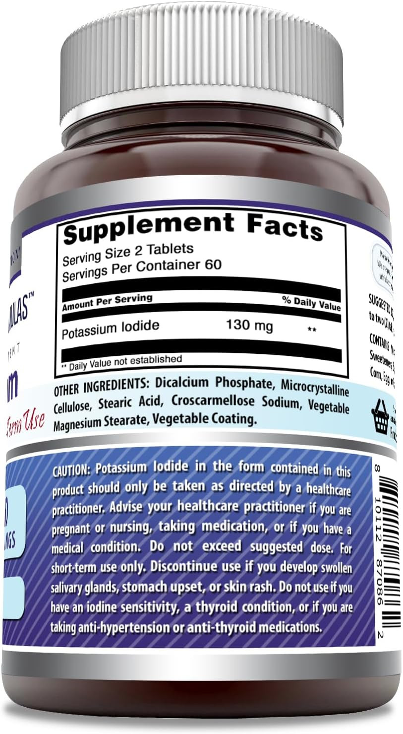 Amazing Formulas Potassium Iodide Supplement | 130 Mg | 120 Tablets | Non-Gmo | Gluten-Free | Made In Usa