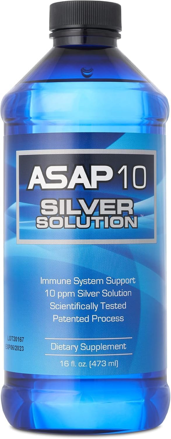 American Biotech Labs - Asap 10 Silver Solution - Immune System Support, 10 Ppm Silver Solution Dietary Supplement - 16 Fl. Oz