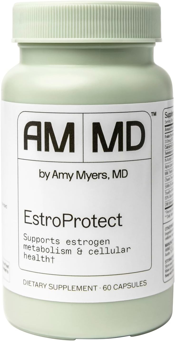 Amy Myers Md Estroprotect Supplement For Women - Support Healthy Estrogen Balance, Internal Thermostat, And Menstrual Comfort - 60 Capsules, Dietary Supplement