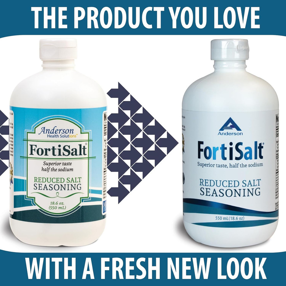 Anderson Fortisalt  Unrefined Mineral Sea Salt, Award Winning Taste, Sustainable Gourmet Salt, Real Salt Taste, Low Sodium 550 Ml