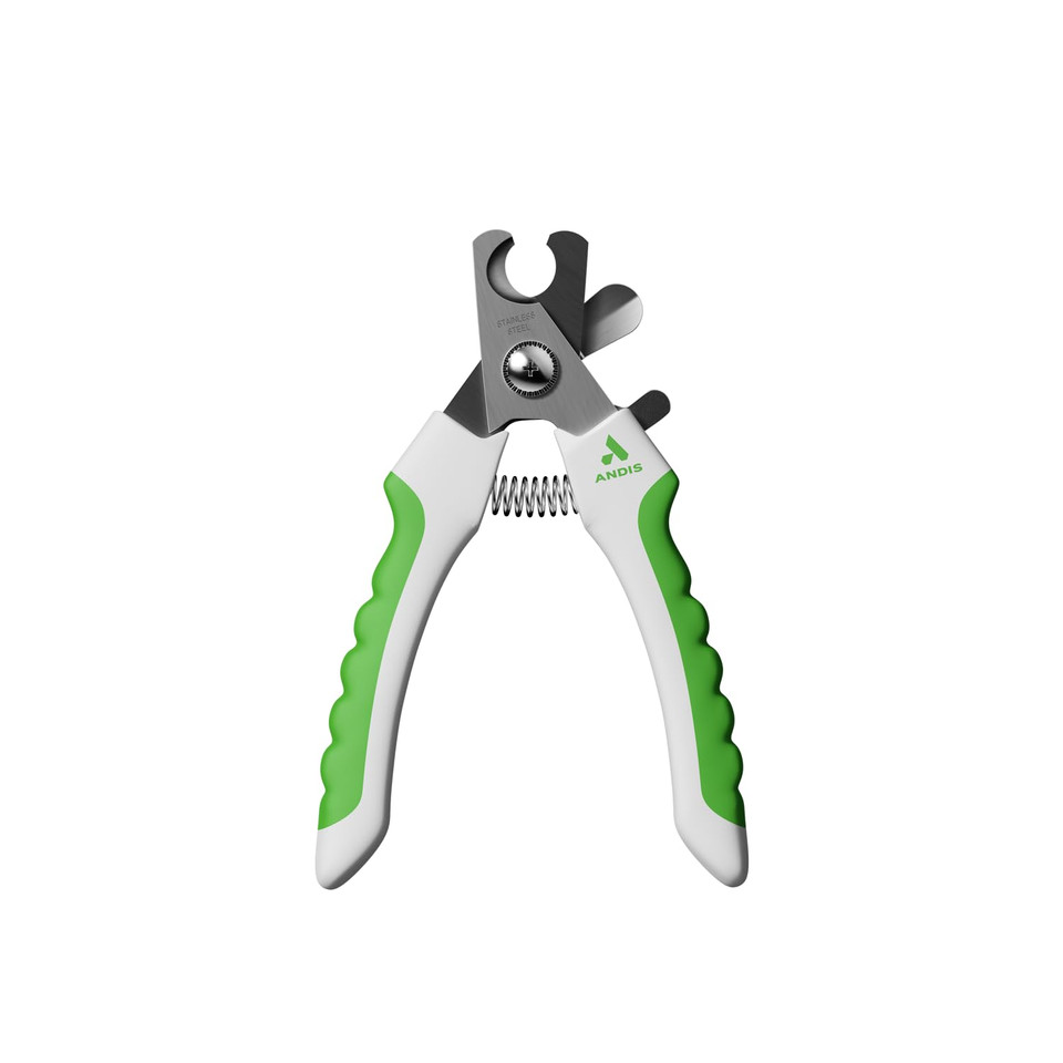 Andis 65700 Animal Nail Cutter For Small Breeds - Stainless Steel Blades With Sharp Efficiency - Designed For Repeated Use & Recommended By Pet Trainers  Medium Size & White/Green