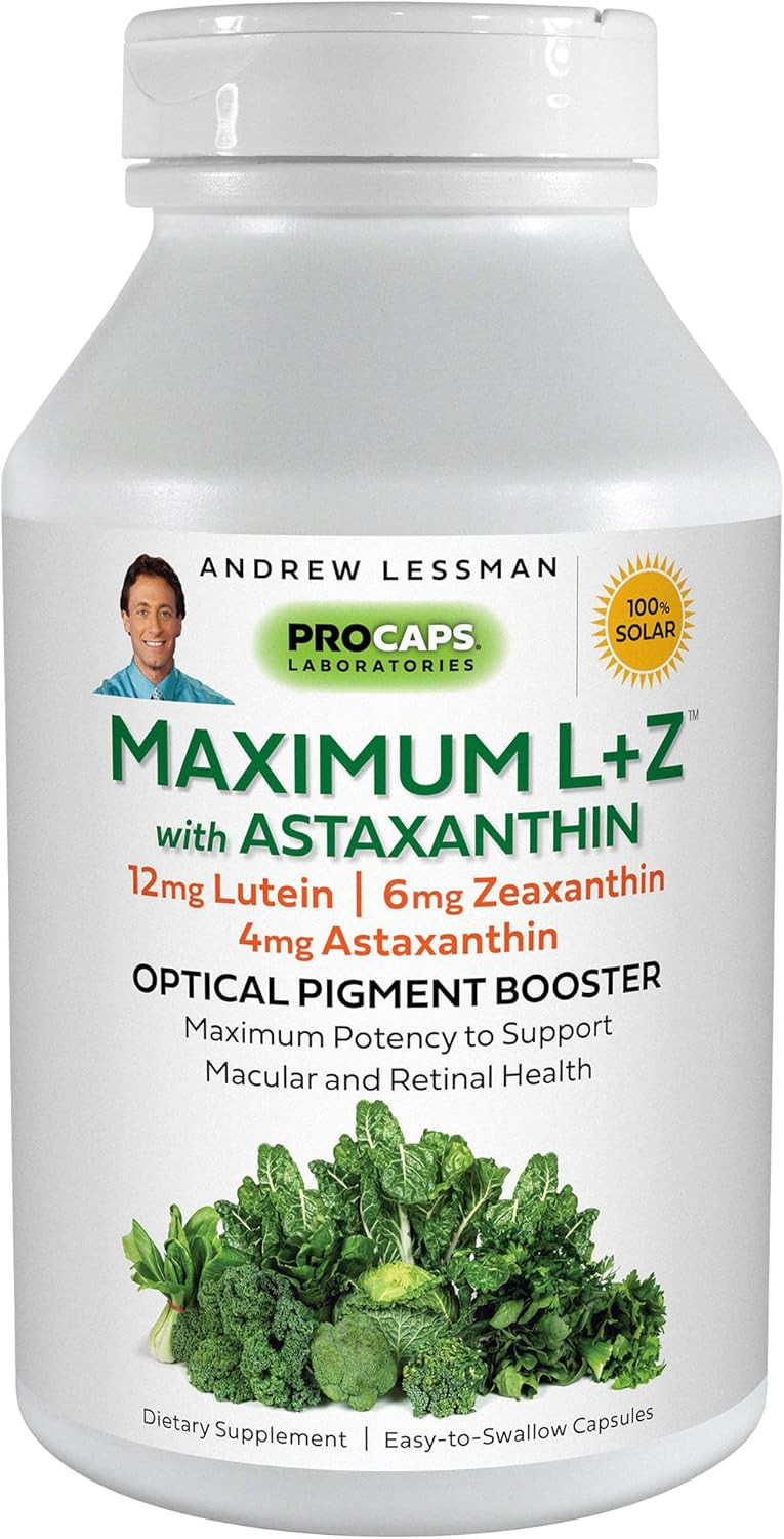 Andrew Lessman Maximum L+Z With Astaxanthin 30 Softgels  12Mg Lutein, 6Mg Zeaxanthin, 4Mg Astaxanthin. Key Nutrients To Support Eye And Brain Health, And Promote Healthy Vision