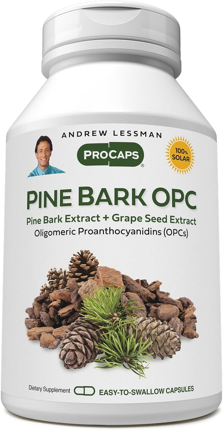 Andrew Lessman Pine Bark Opc Anti-Oxidant Extracts 60 Capsules - Supports Tissues And Organ Systems To Neutralize Damaging Free-Radicals, Proanthocyanidins, Powerful Anti-Oxidant, No Additives