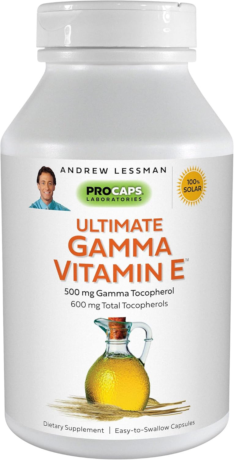 Andrew Lessman Ultimate Gamma Vitamin E 30 Softgels - 500 Mg Gamma Tocopherol, Protective Vitamin E. Four High Potency Forms Of Natural Tocopherols. Powerful Anti-Oxidant. No Synthetic Forms
