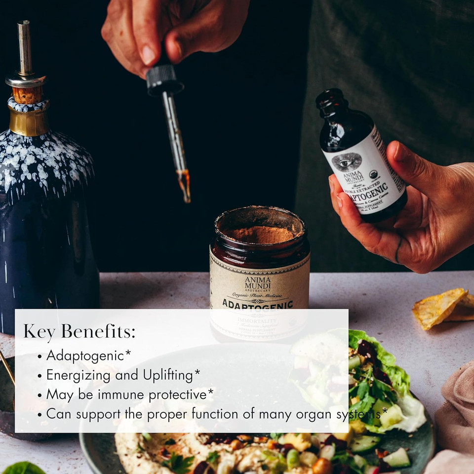 Anima Mundi Apothecary Adaptogenic 7 Mushroom Drops - With Organic Mushroom Extracts - Liquid Immune Support Tincture With Reishi, Lion'S Mane, Cordyceps & Chaga Mushroom Liquid Extract (2Oz)