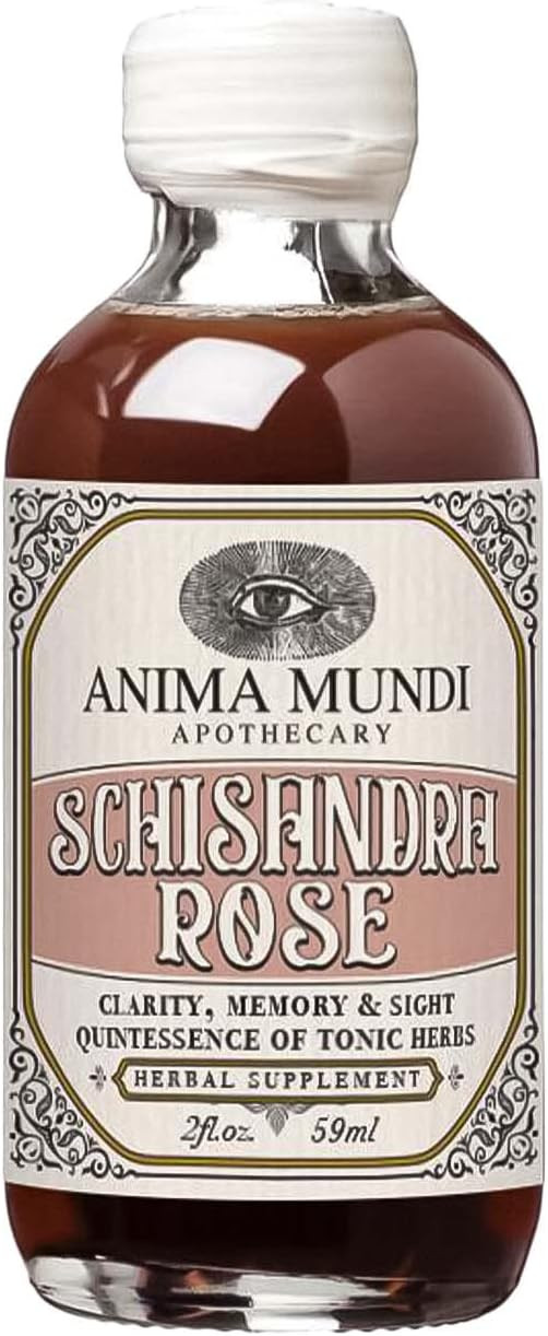 Anima Mundi Apothecary Schisandra Rose Elixir - Liquid Schisandra Berry Adaptogen Supplement With Wildcrafted Rose Petals For Liver And Kidney Support - Anima Mundi Beauty Supplements (4Oz / 120Ml)