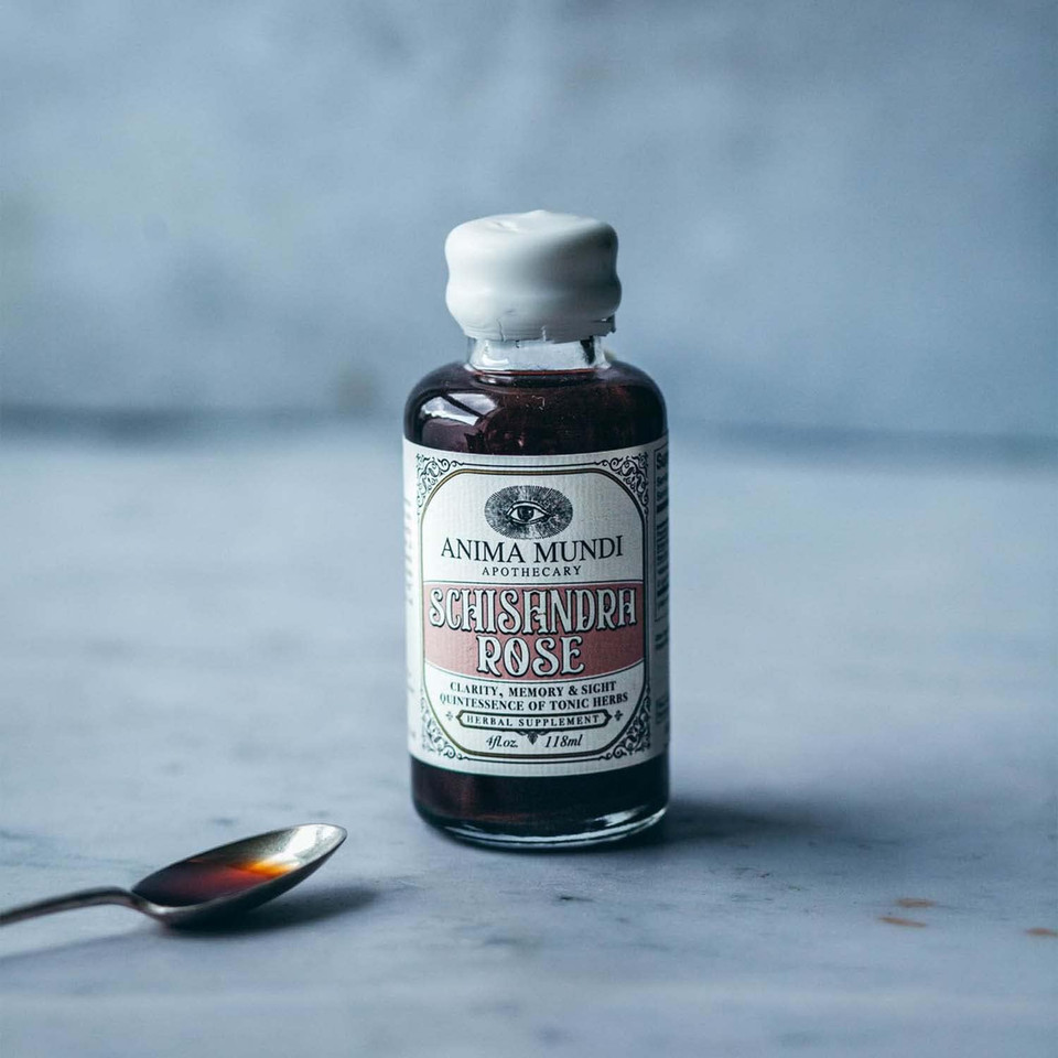 Anima Mundi Apothecary Schisandra Rose Elixir - Liquid Schisandra Berry Adaptogen Supplement With Wildcrafted Rose Petals For Liver And Kidney Support - Anima Mundi Beauty Supplements (4Oz / 120Ml)