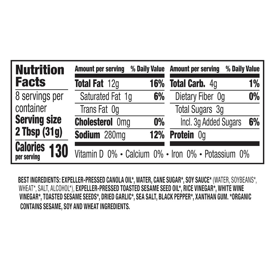 Annie'S Organic Asian Sesame Salad Dressing, Non-Gmo, 8 Fl Oz