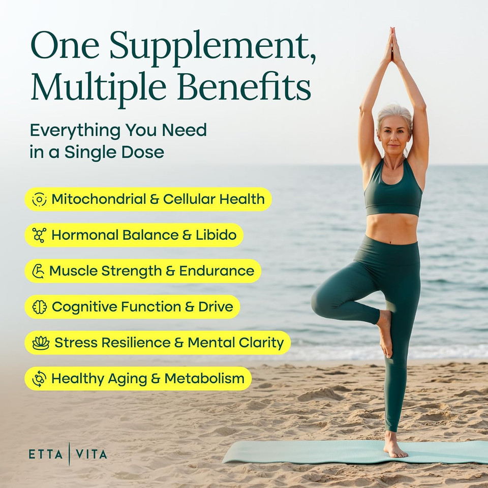 Anti-Aging Urolithin-A Complex [2200Mg] With Shilajit, Sea Moss, Ashwagandha, Tongkat Ali  Cellular Energy, Focus, Vitality, Hormonal & Mitochondria Support  Vegan Longevity Supplement (90 Capsules)