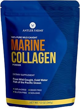 Antler Farms - 100% Pure, Clean Marine Collagen Powder From Wild Caught Pacific Snapper, 12 Oz  Soluble In Hot Or Cold Liquids, Highly Bioavailable, Rapid Absorption, No Taste Or Smell
