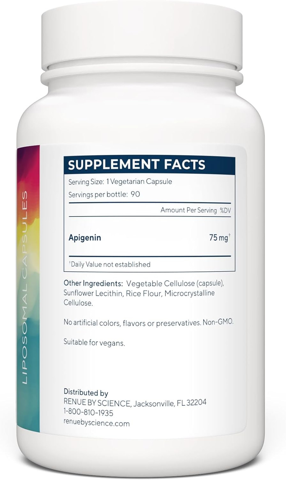 Apigenin | High Strength Liposomal Apigenin Supplement | 90 Apagenine Capsules - 75Mg Apigenin Per Serving | Non-Gmo & Allergen Free | Made In The Usa Third-Party Tested
