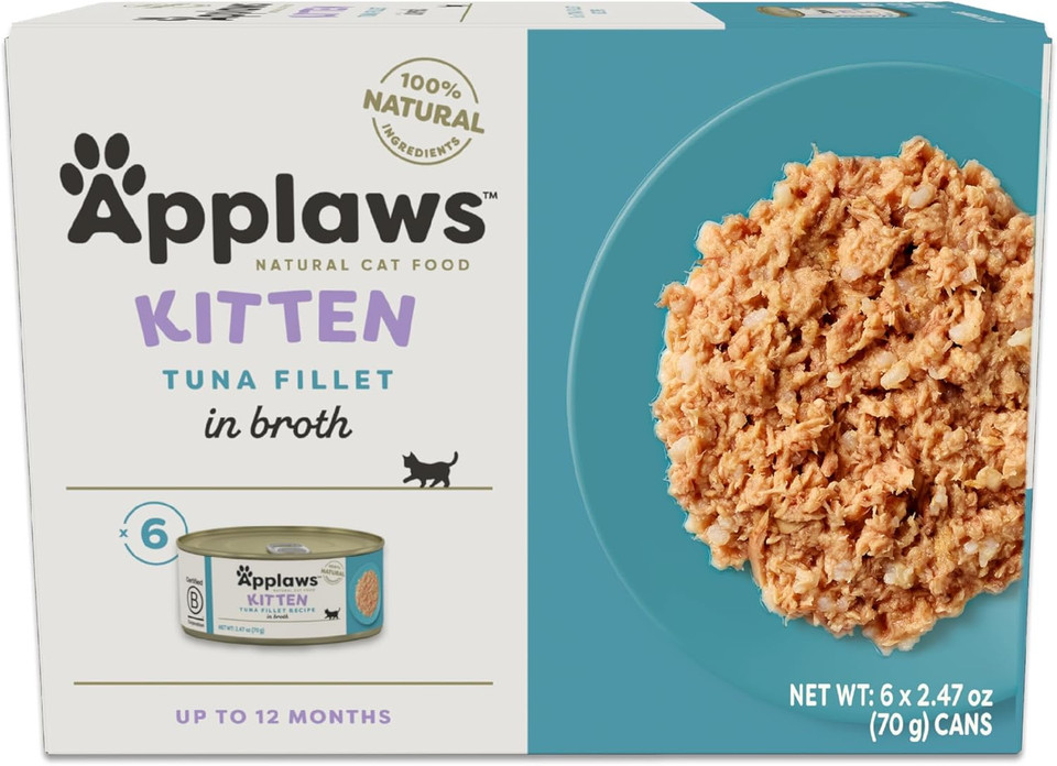 Applaws Natural Wet Kitten Food In Broth, Limited Ingredient Canned Wet Kitten Food, No Additives, Made With Natural Ingredients, Chicken Breast In Broth (6 X 2.47Oz Cans)