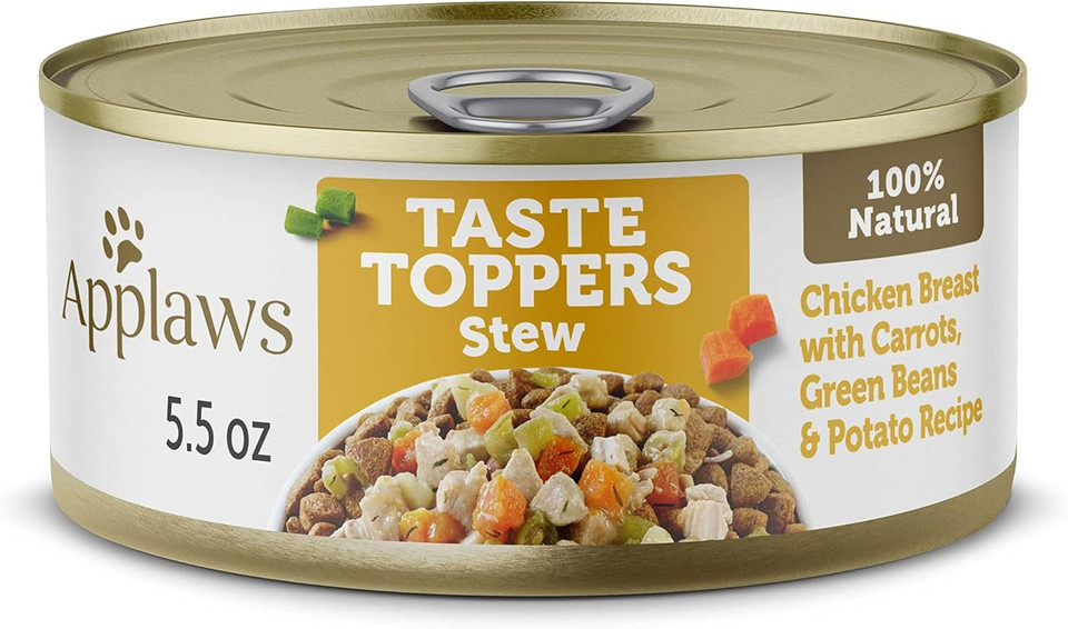 Applaws Taste Toppers, Grain-Free Dog Food Topper, Limited Ingredient, Chicken Stew With Carrots, Green Beans & Potato (12 X 5.5Oz Cans)