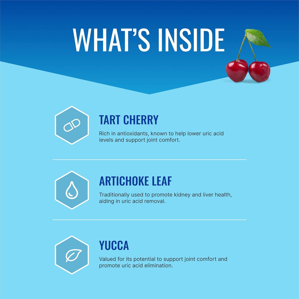 Approved Science® Uric Acid Flush With Folic Acid And Tart Cherry - 60 Capsules - 1 Month Supply