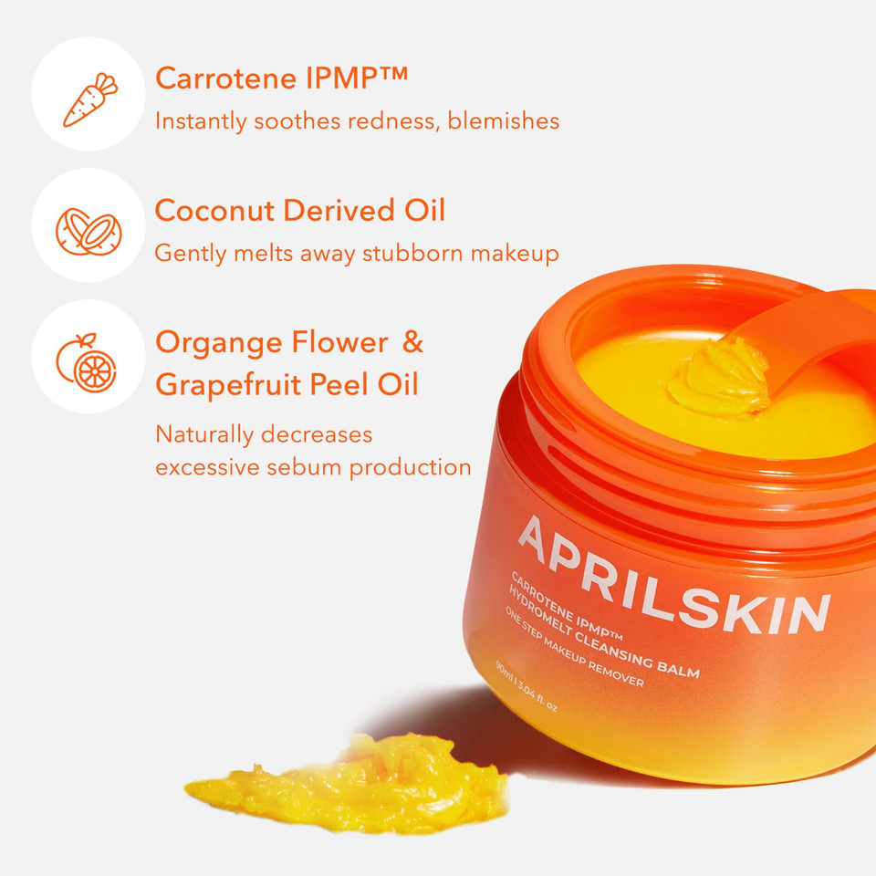 Aprilskin Deep Clean & Glow Duo  Carrotene Ipmp Hydromelt Cleansing Balm & Calendula Flower-Infused Peel Off Mask, Thorough Cleansing And Radiant Skin Care