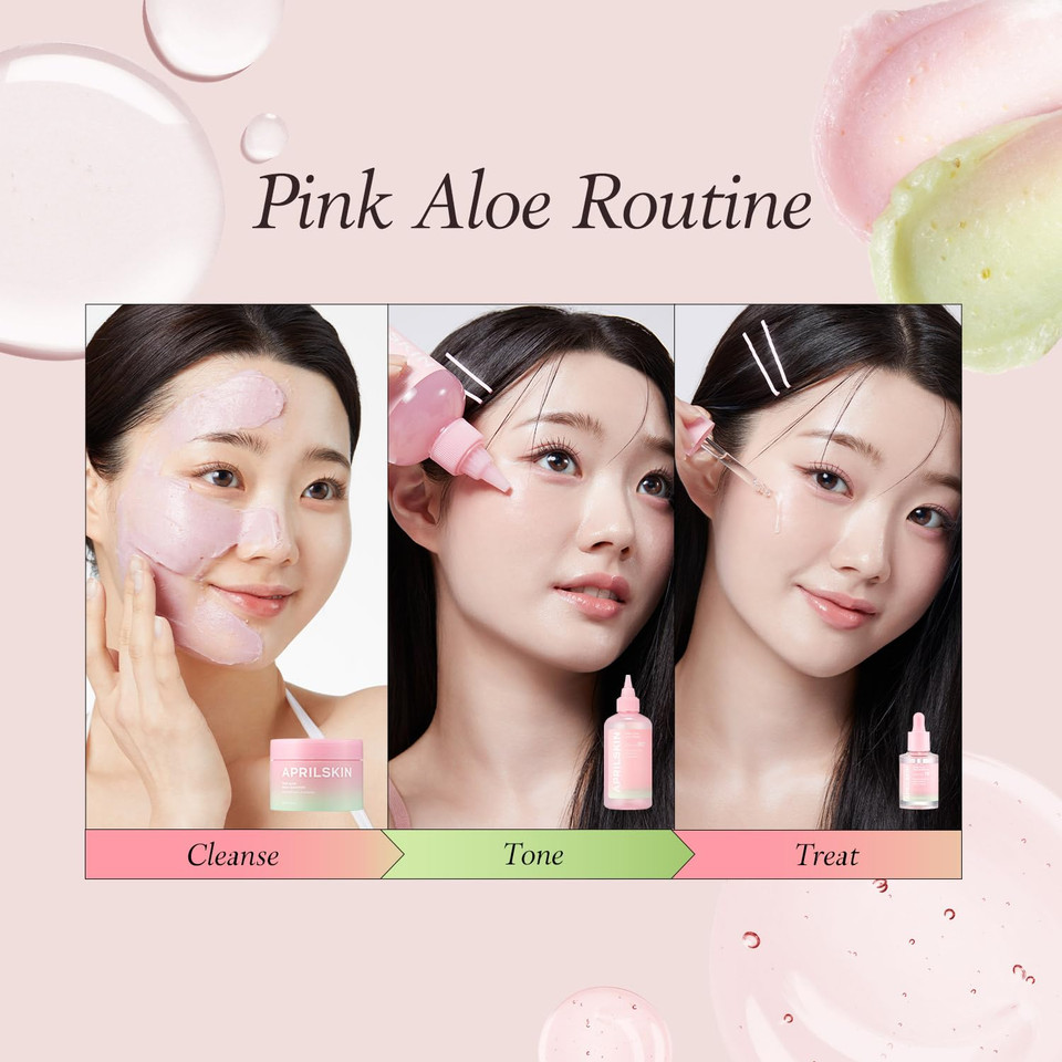 Aprilskin Pink Aloe Facial Polish Cleanser With Vita Toner And Mucin Serum