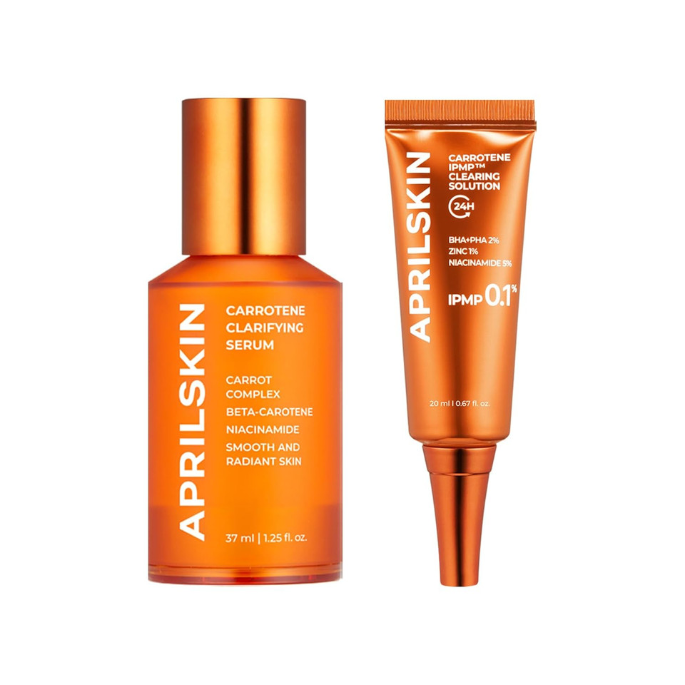 Aprilskin Trouble Soothing Duo: Carrotene Ipmp Clearing Solution And Carrotene Clarifying Facial Serum