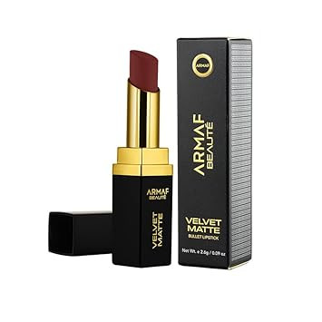 Armaf Beauté Velvet Matte Bullet Lipstick  Silky Smooth Texture, Enriched With Shea Butter, Lightweight | Dark Raspberry