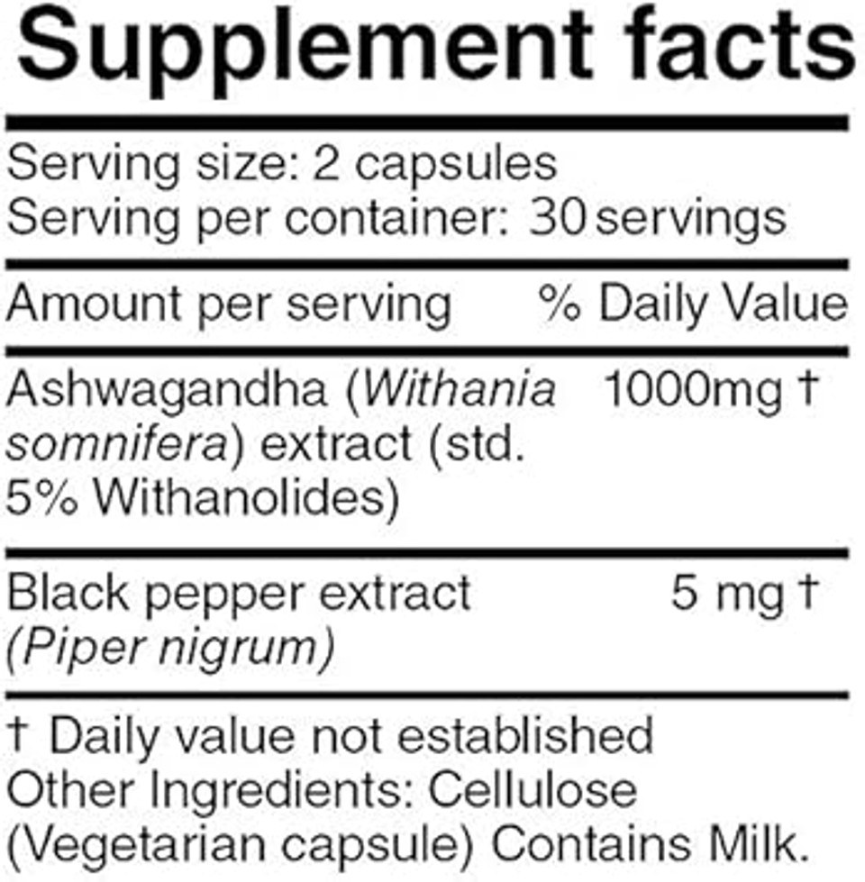Ashwagandha Ksm 66 15:1 With Black Pepper Extract (Higher Absorption) Max Potency Full Spectrum 5+% Withanolides