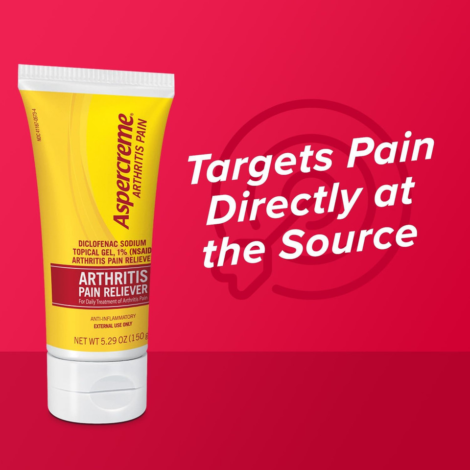 Aspercreme Arthritis Pain Relief Gel For Arthritis & Joint Pain, Non-Steroidal Anti-Inflammatory Topical Gel With Max-Strength Diclofenac Sodium, 150 G