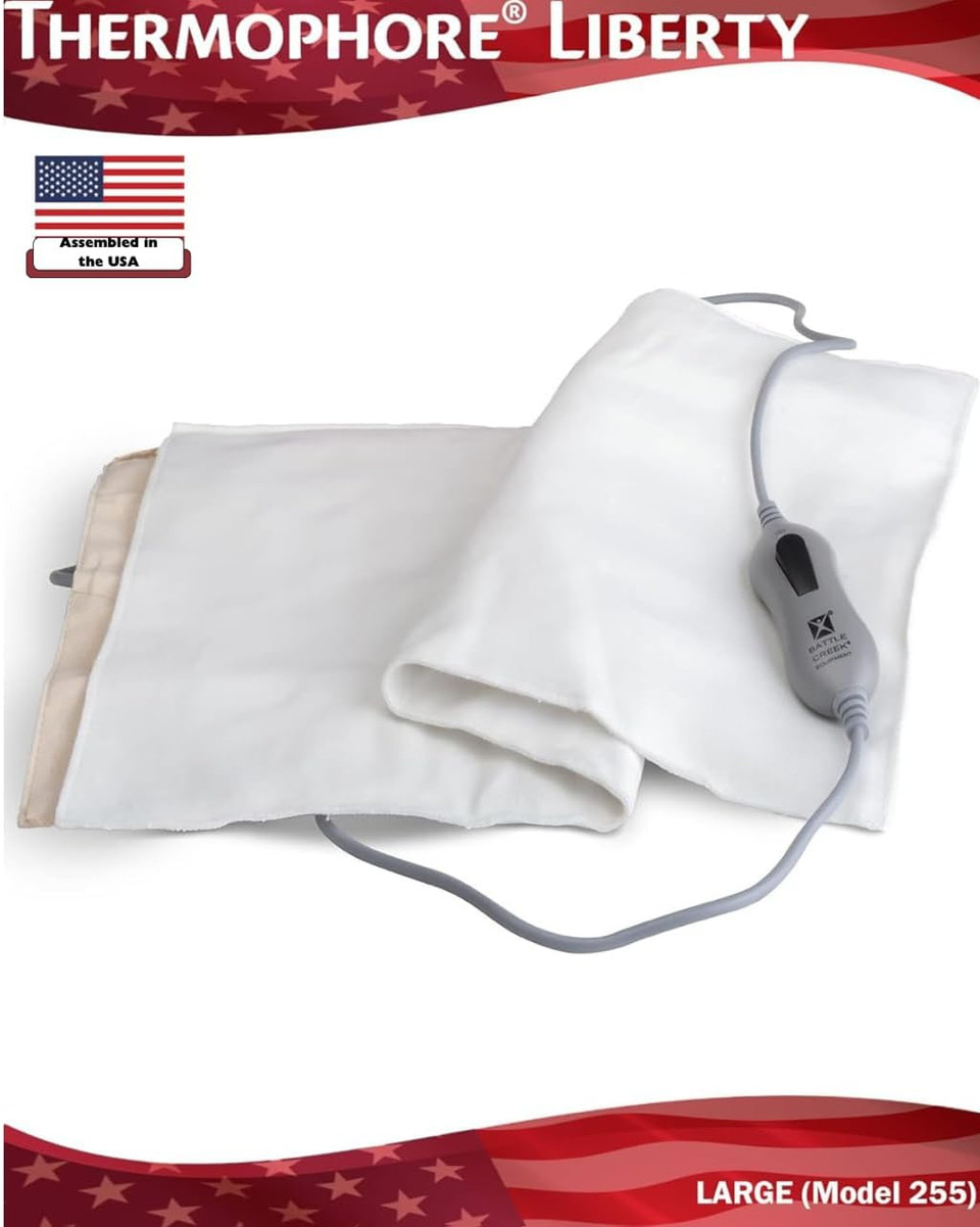Assembled In The Usa- Thermophore Liberty Plus - Moist Heating Pad For Arthritis, Back, Neck, Shoulder Pain And Cramps Relief - Electric With Auto Shut Off, Large 14" X 27"
