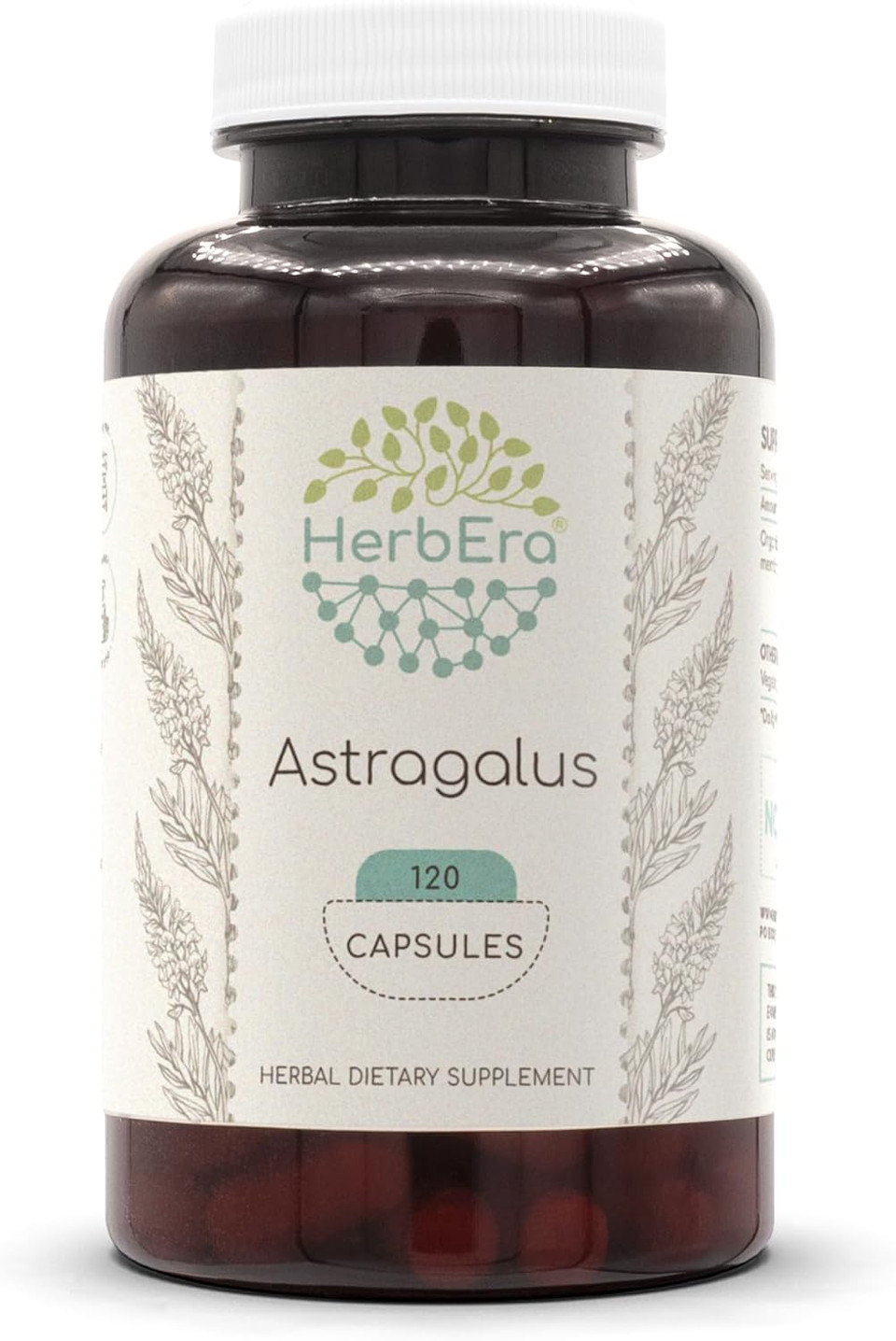 Astragalus 120 Capsules, 500 Mg, Concentrated Liquid Drops Natural Astragalus (Astragalus Membranaceus) Dried Root (120 Capsules)