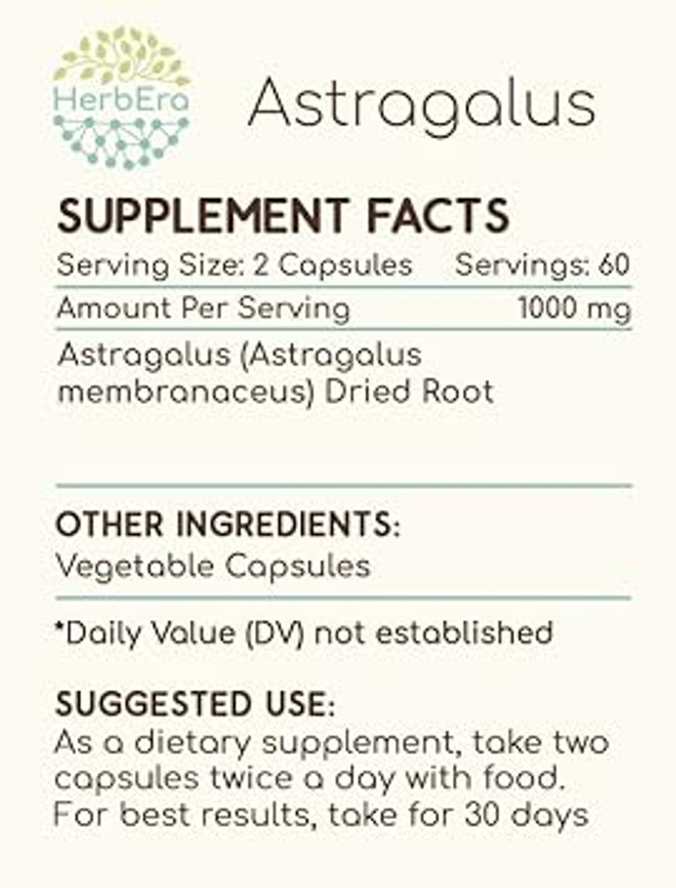 Astragalus 120 Capsules, 500 Mg, Concentrated Liquid Drops Natural Astragalus (Astragalus Membranaceus) Dried Root (120 Capsules)