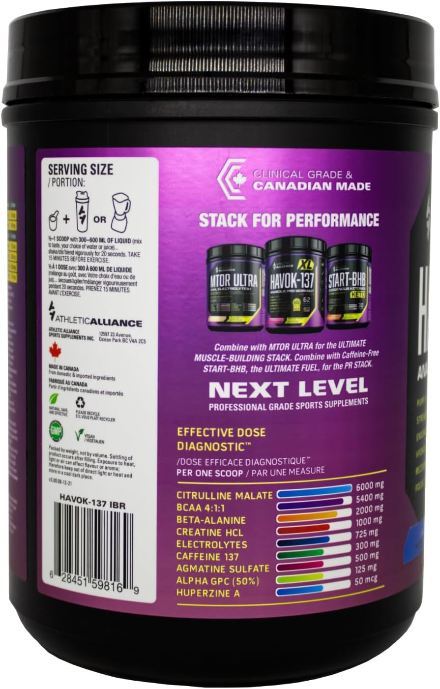 Athletic Alliance Havok-137 Pre Workout, 50 Servings 590 Gr (Strawberry Lemonade)