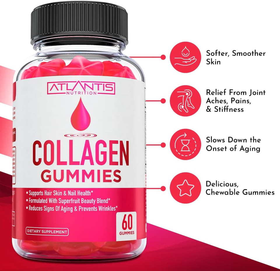 Atlantis Nutrition Collagen 60 Gummies + 8-In-1 Immune Support 60 Gummies