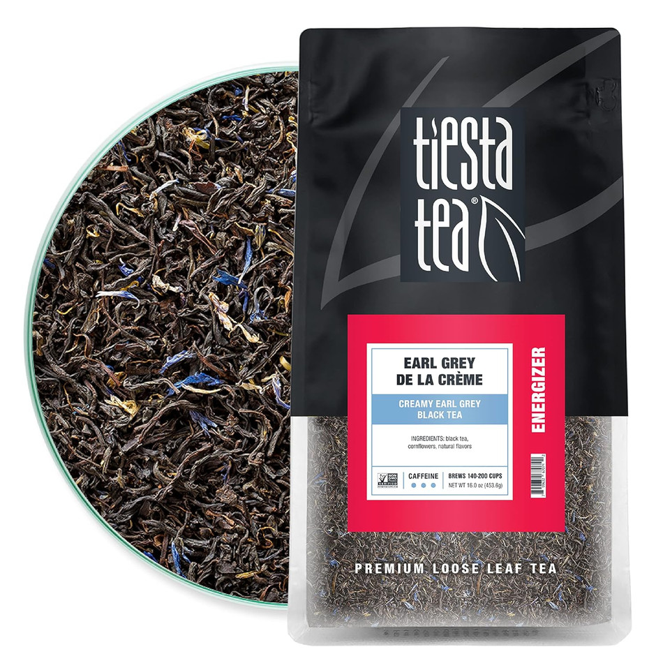Tiesta Tea - Earl Grey De La Crã£Â¨Me, Creamy Earl Grey Black Tea, Loose Leaf, Up To 200 Cups, Make Hot Or Iced, Caffeinated, 16 Ounce Resealable Bulk Pouch