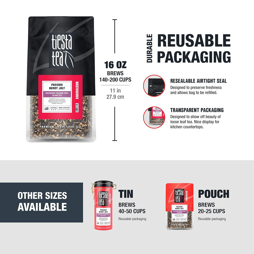Tiesta Tea - Earl Grey De La Crã£Â¨Me, Creamy Earl Grey Black Tea, Loose Leaf, Up To 200 Cups, Make Hot Or Iced, Caffeinated, 16 Ounce Resealable Bulk Pouch