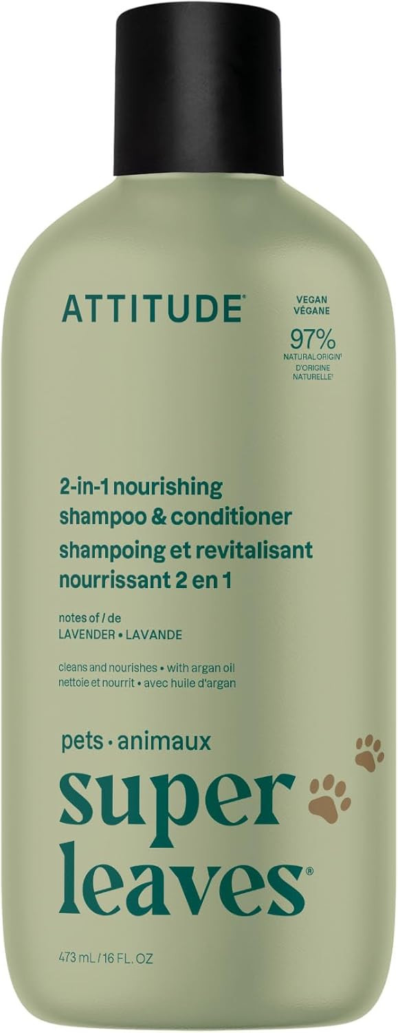 Attitude Soothing Shampoo For Cat & Dog, Vegan And Cruelty-Free, Unscented, 16 Fl Oz