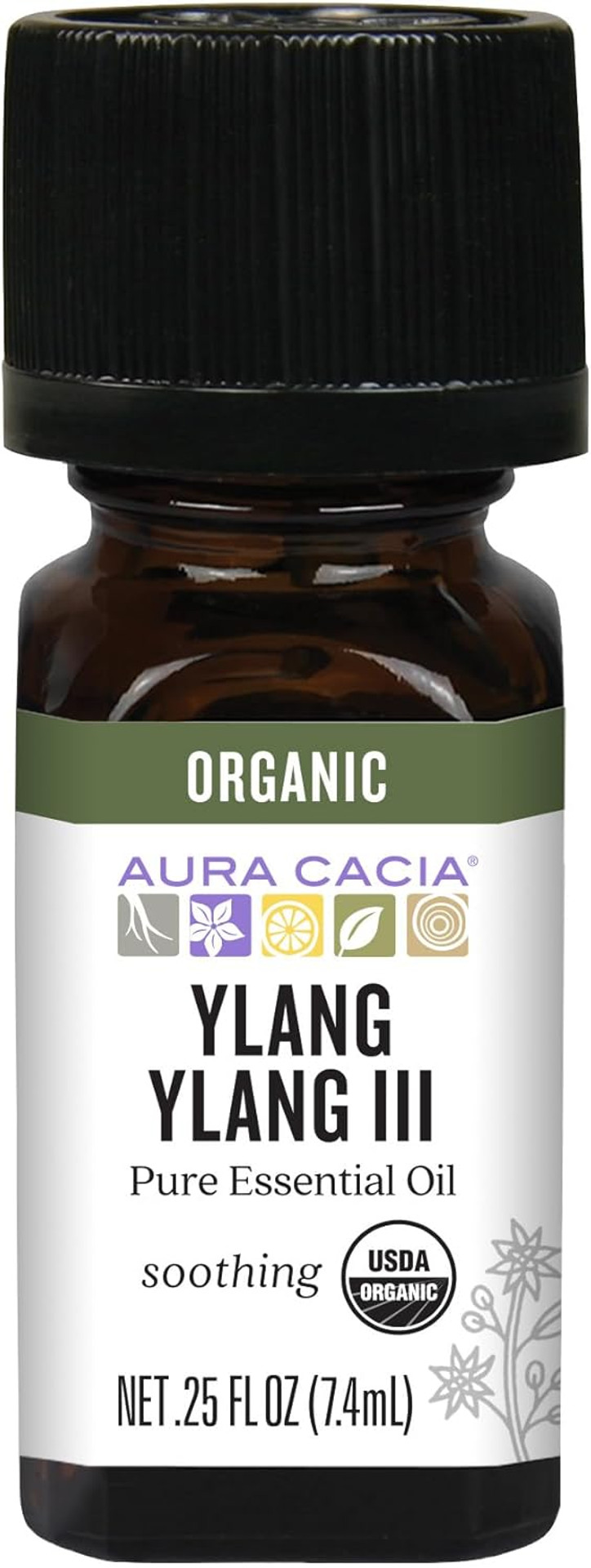 Aura Cacia Aromatherapy 100% Organic Essential Oil, Ylang - 0.25 Oz