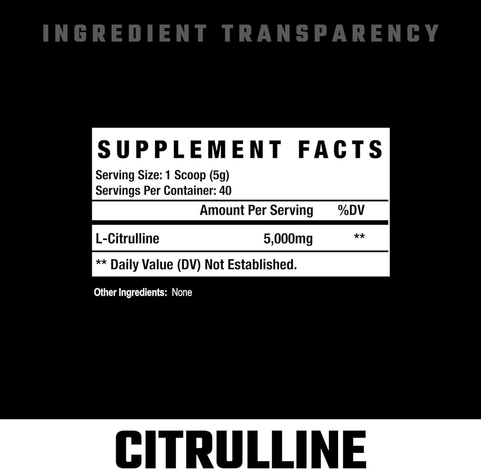 Axe & Sledge Basics Citrulline | 5G Pure Citrulline, Unflavored, 40 Servings | Boost Nitric Oxide Production | L-Citrulline Supplements For Men & Women - Stamina, Performance & Endurance For Workouts