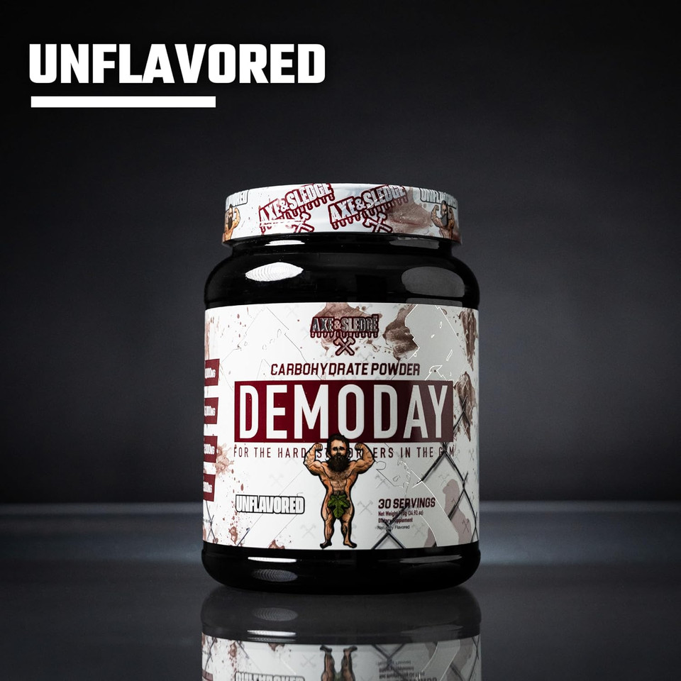 Axe & Sledge Supplements Demo Day Intra-Workout Carbohydrate Powder With Cluster Dextrin, Carb10, Hydromax, & Palatinose, Enhances Performance And Pumps, 30 Servings (Unflavored)