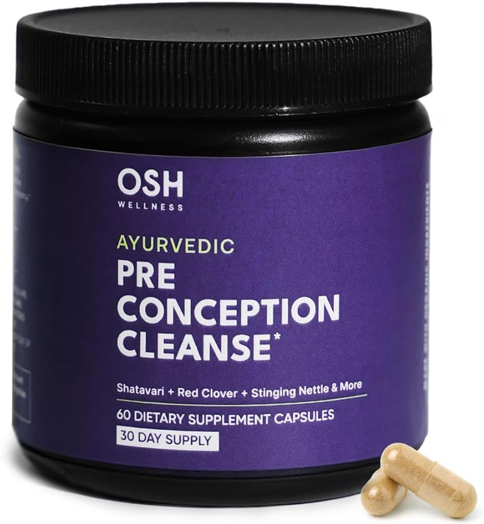 Ayurvedic Preconception Cleanse | Ovarian Support | Uterus Cleanse | Made In Usa | Birth Control Cleanse | Pcos Supplements | With Stinging Nettle, Red Clover, & More | 30 Day Supply - Osh Wellness