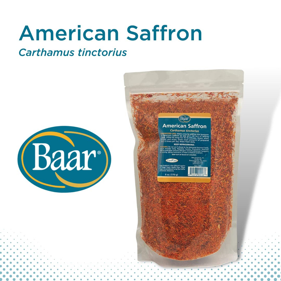 Baar Products - American Saffron Herbal Tea - Digestive Aid & Intestinal Cleansing, Helps Relieve Psoriasis, Eczema, Dermatitis - Doctor-Recommended - 6 Oz