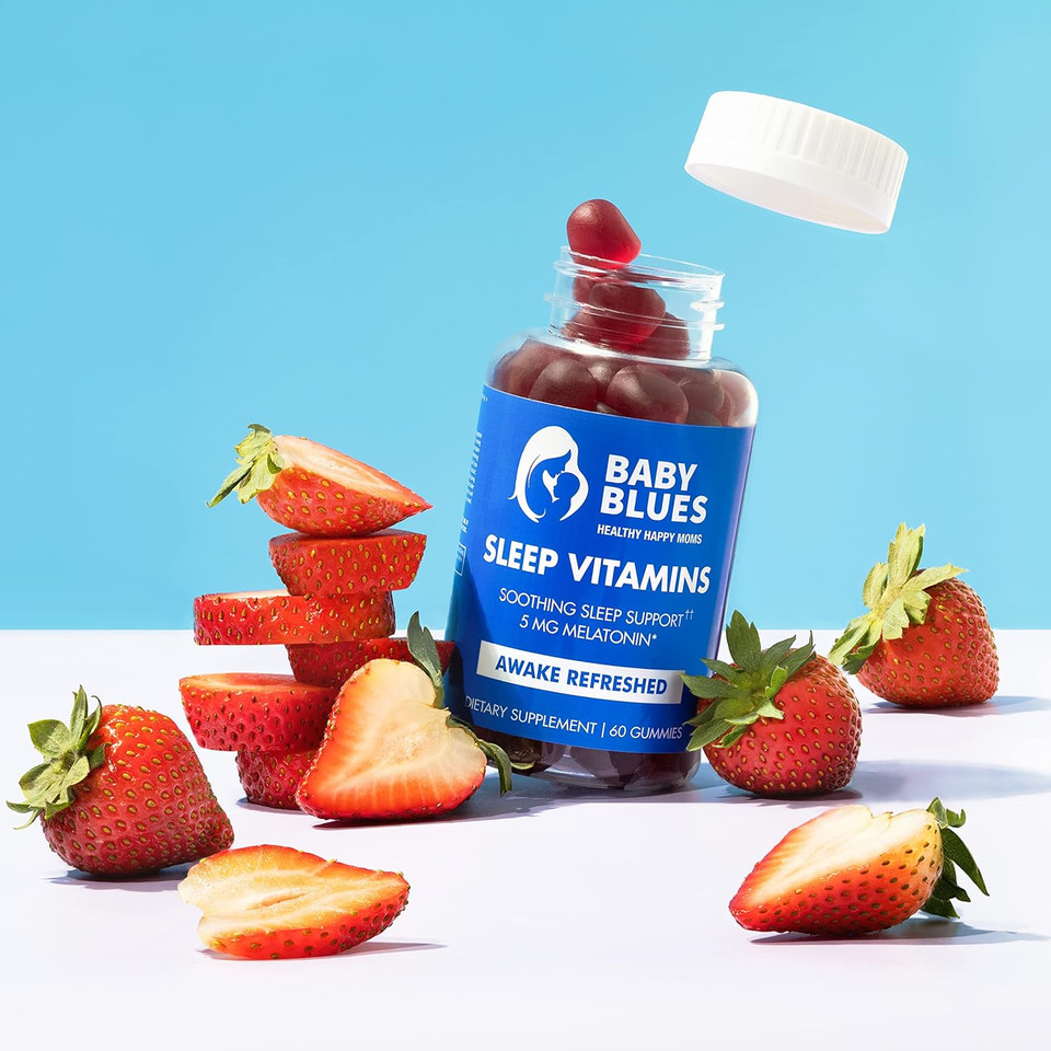 Baby Blues: Sleep Vitamins For Moms - 5Mg Melatonin Strawberry Flavored Gummies