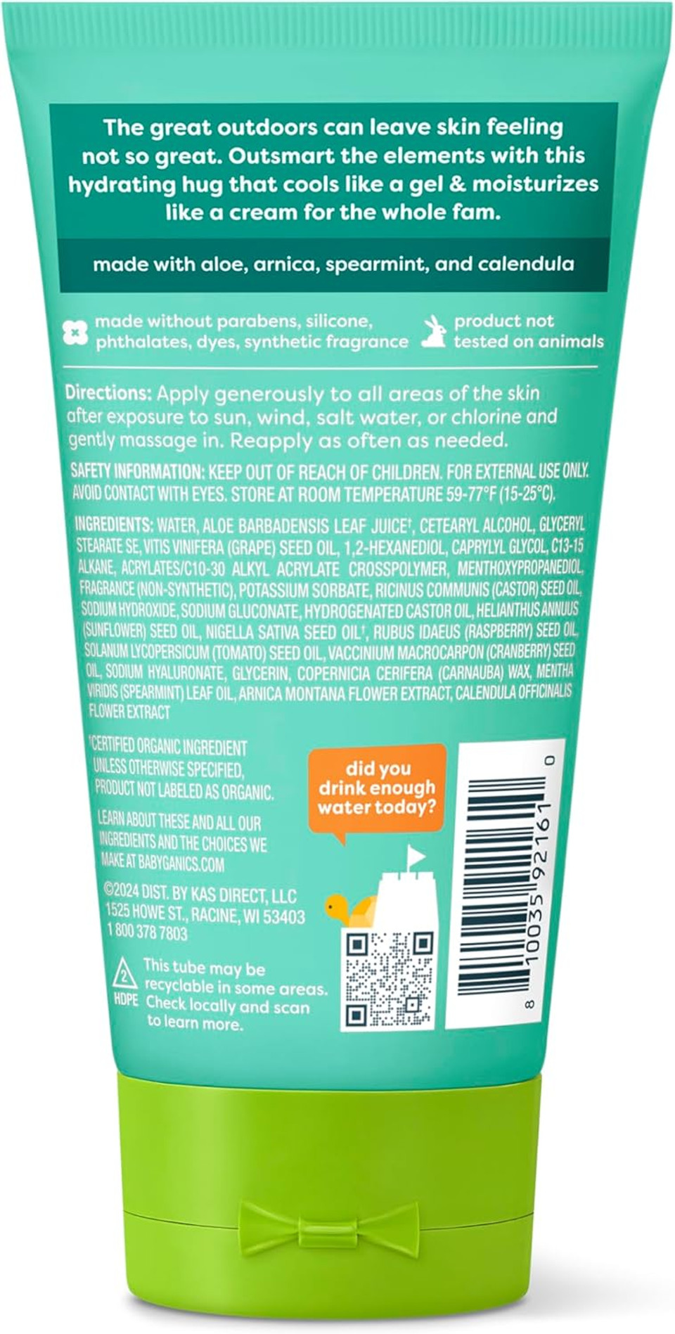 Babyganics After Sun Gel Cream, Mellow Melon, 5Oz