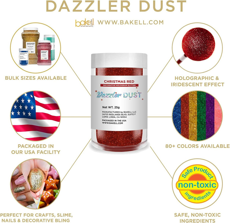 Bakell Dazzler Dust Art & Craft Glitter, 25G Jar Bulk | Dazzler Dust | Non-Toxic Decorating Glitter | Arts, Crafts, Slime, Glue, Paint, Face & Body (Pastel Purple)