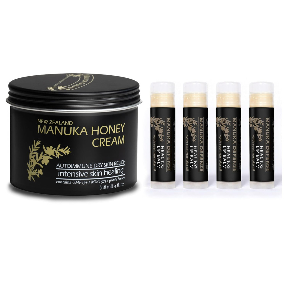 Balm Of Gilead Manuka Eczema Honey Cream - Manuka Defense Healing Lip Balm, Intensive Moisture Therapy - Moisturizer For Sensitive Skin, Eczema, Psoriasis, Dermatitis