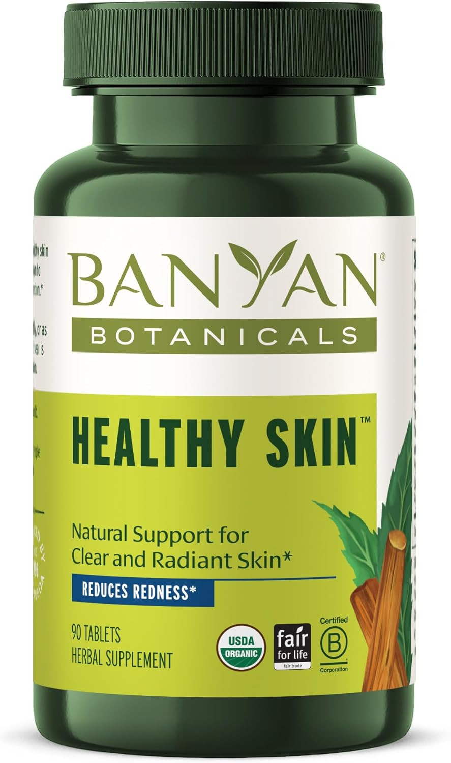 Banyan Botanicals Healthy Skin  Organic Skin Supplement  For Radiant And Healthy Looking Skin  90 Tablets  Non-Gmo Sustainably Sourced Vegan
